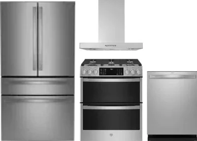 4 Piece Package Includes Refrigerator, Range, Hood And Dishwasher